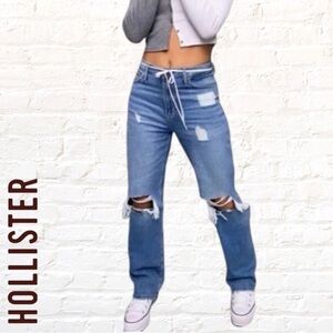Hollister Ultra High Rise Dad Jeans Size 5R / 27 Vintage Stretch Distressed